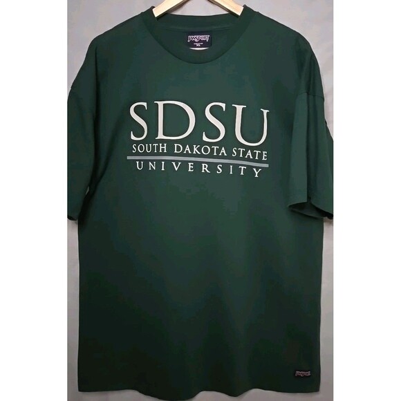 SDSU South Dakota State Jansport T-Shirt, Sz XL, USA Made, Green - Picture 1 of 9